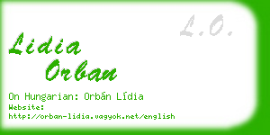 lidia orban business card