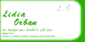 lidia orban business card